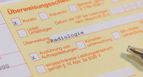 Überweisung in die Radiologie